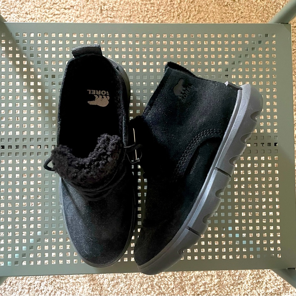 SOREL Explorer Next Drift Waterproof Boot in Black/Sea Salt